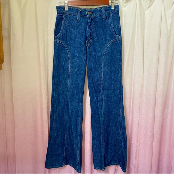 Genuine 1970s FEATHER TAB Levi’s - Picture 2 of 4